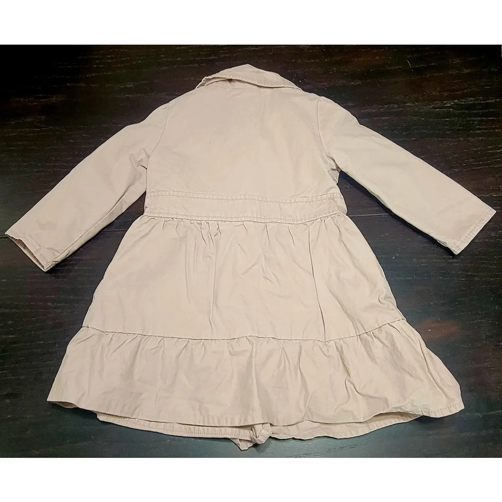 Baby Gap Girls Ruffled Dusty Pink Trench Coat 3T